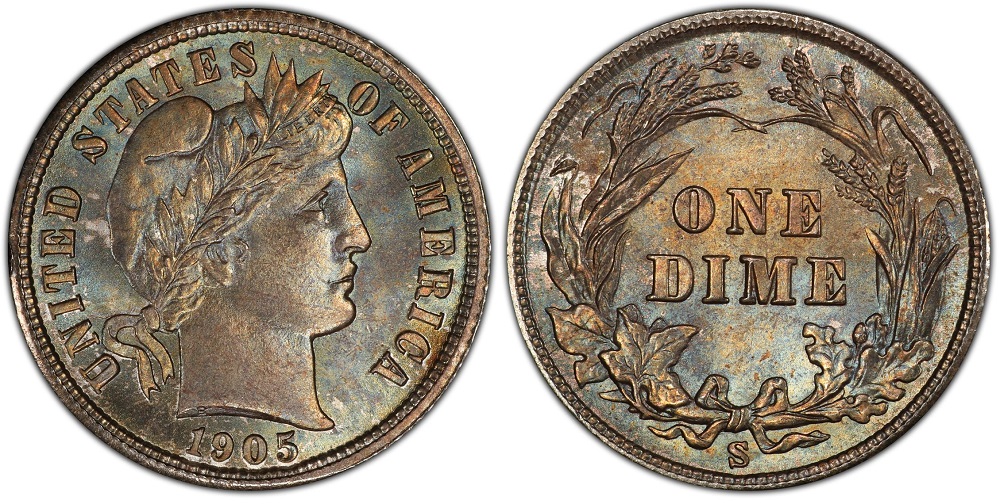 1905-S Barber quarter reverse showing San Francisco S mint mark and eagle detail
